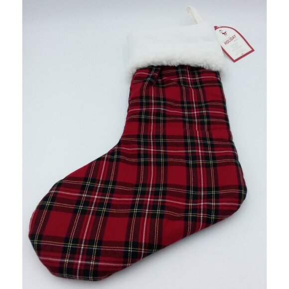 Pottery Barn Kids Ronan Tartan Plaid Stocking Holiday Christmas Quilted Xmas - Picture 5 of 8